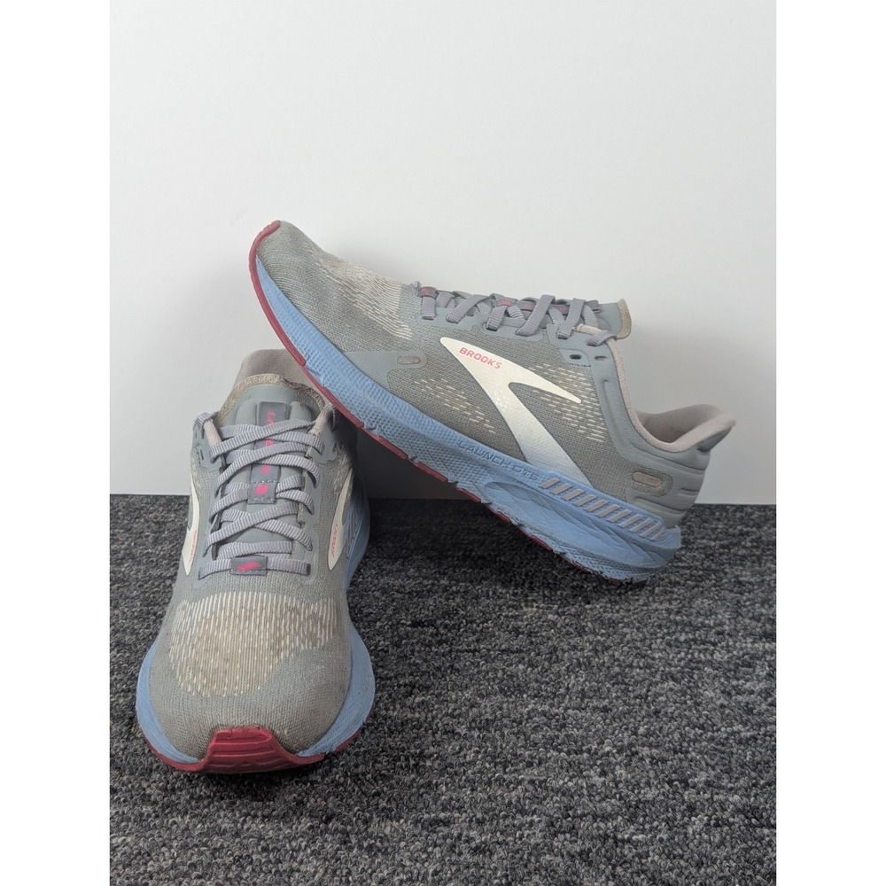 Brooks Launch 9 Running Shoes Women's Size 7.5 Gray Pink Lightweight Sneakers